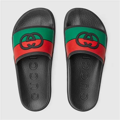 red and green gucci slides|green gucci platform slides.